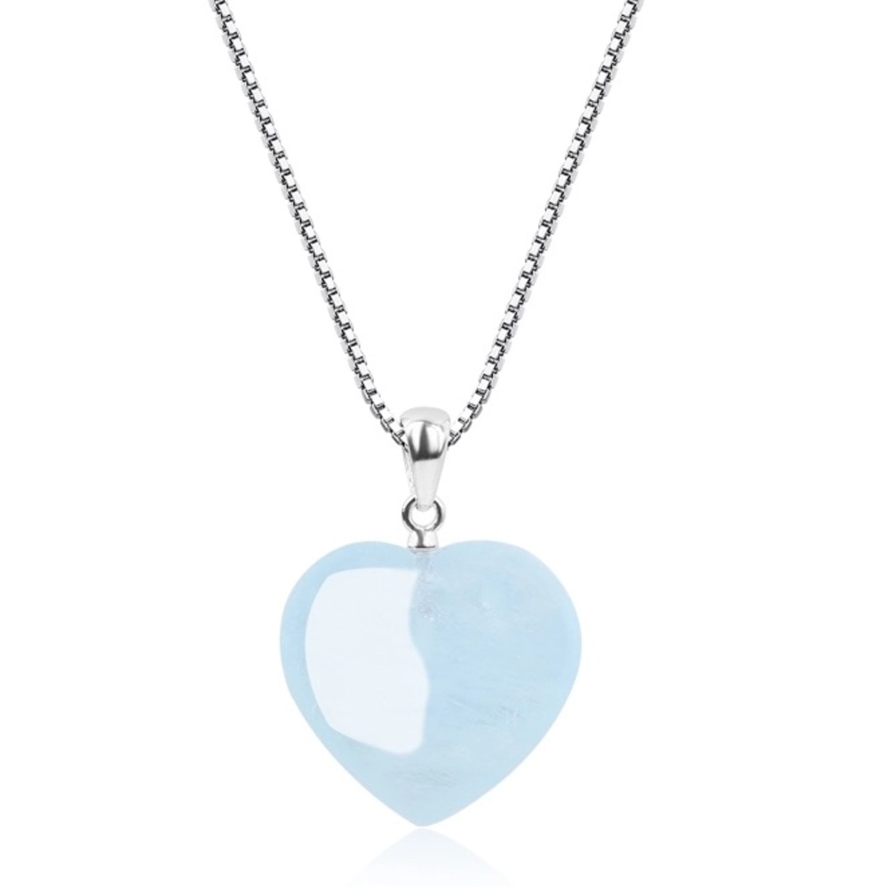 New S925 Sterling Silver Handmade Natural Polished Opalite Stone 18” Necklace